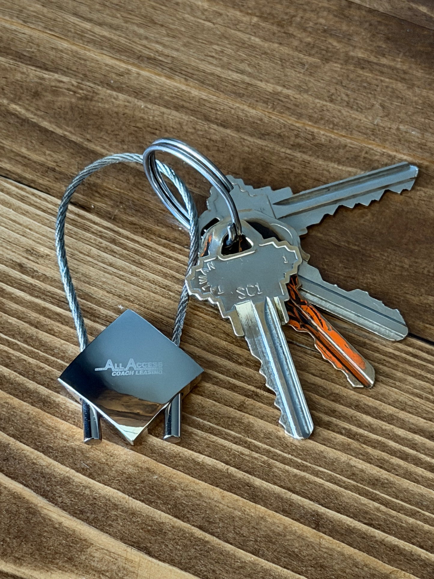 Chrome Plated Cable Keyring