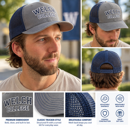 Trucker Hat with Welch College Arch