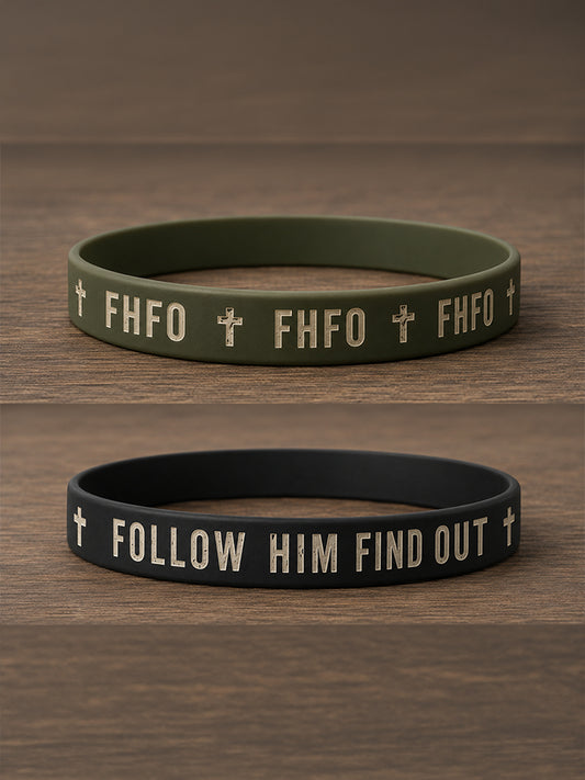 Silicone Bracelets Black & Green Pair